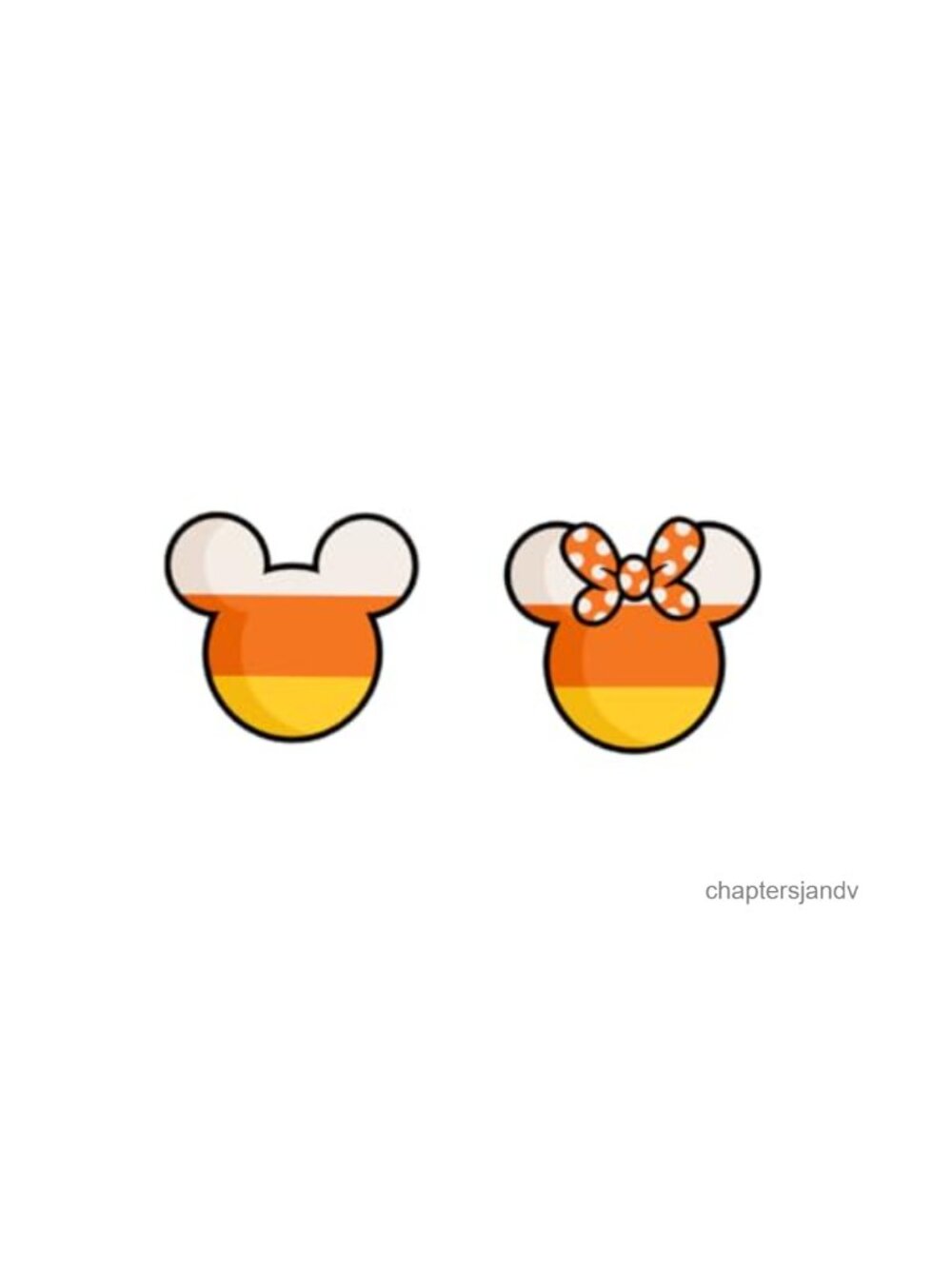 Candy Corn Mouse Ear Stud Earrings Women Lightweight Hypoallergenic Fall